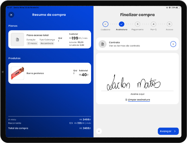 Assinatura digital de contrato